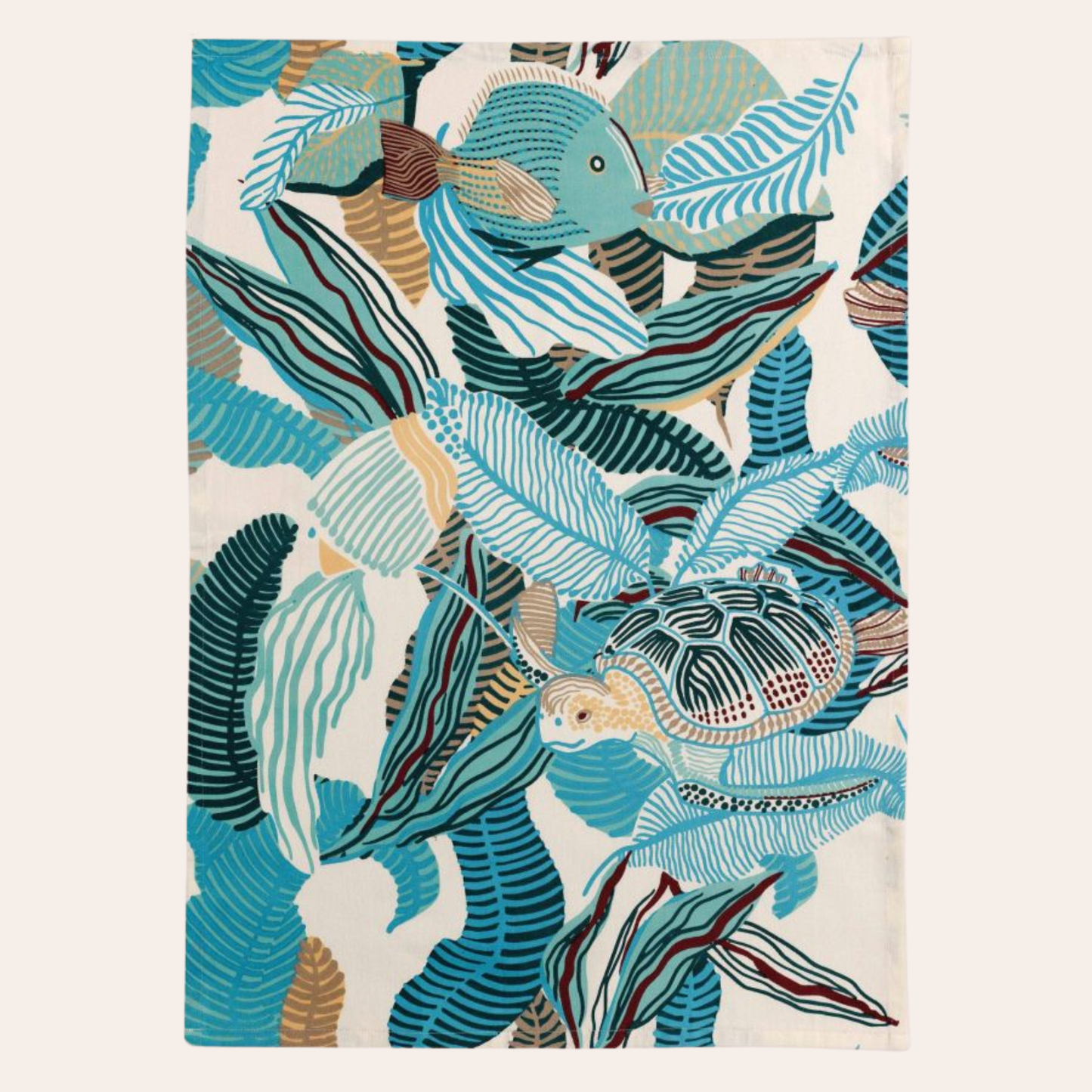 Dori blauwe keukenhanddoek van gerecycleerde vezels