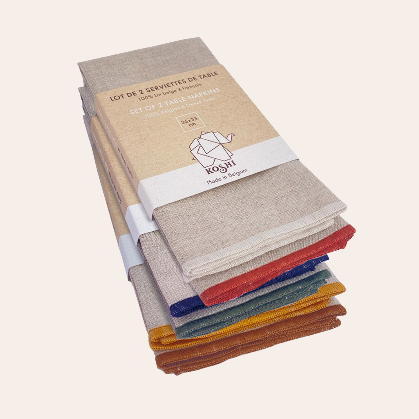 Set van 2 linnen servetten