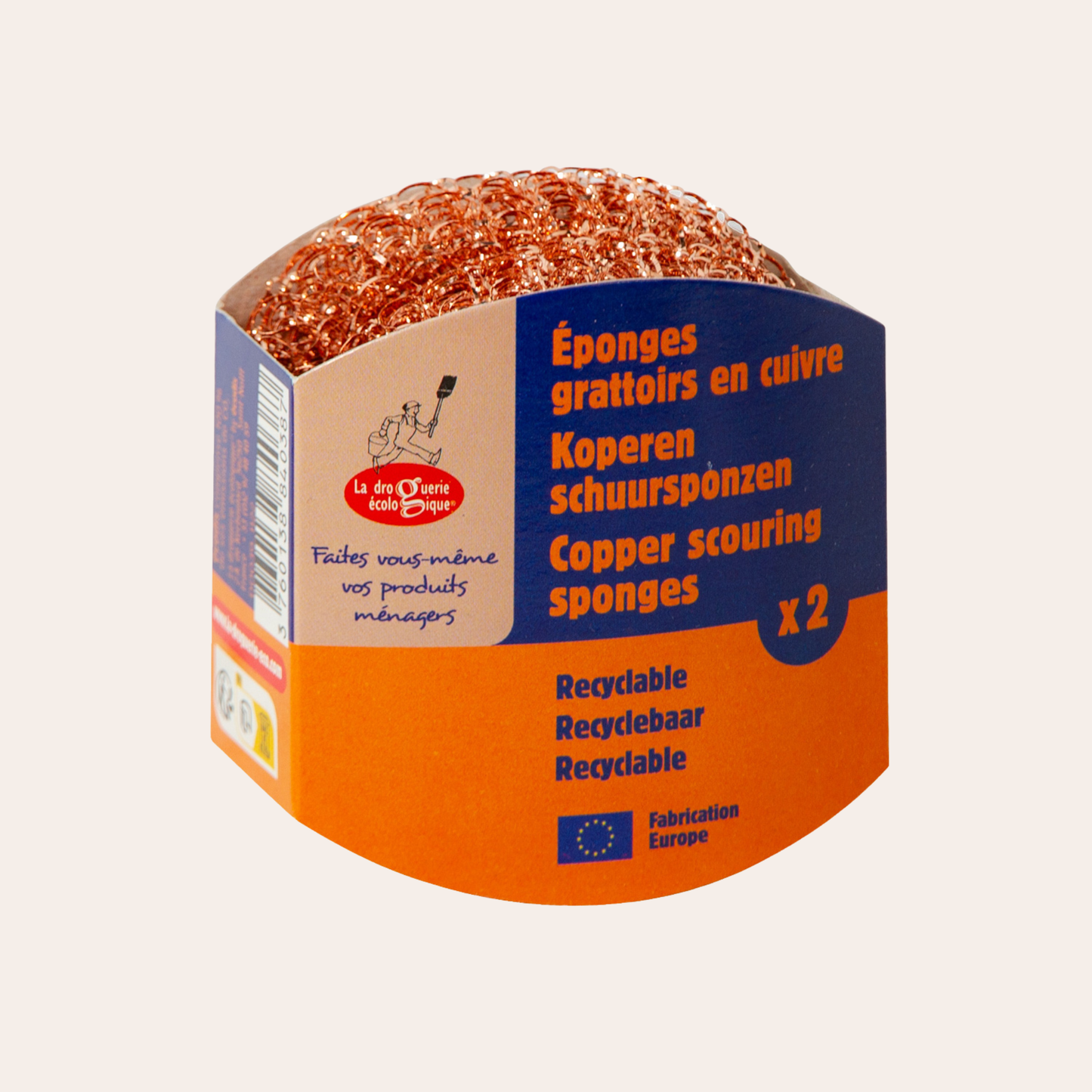 2 copper scraper sponges