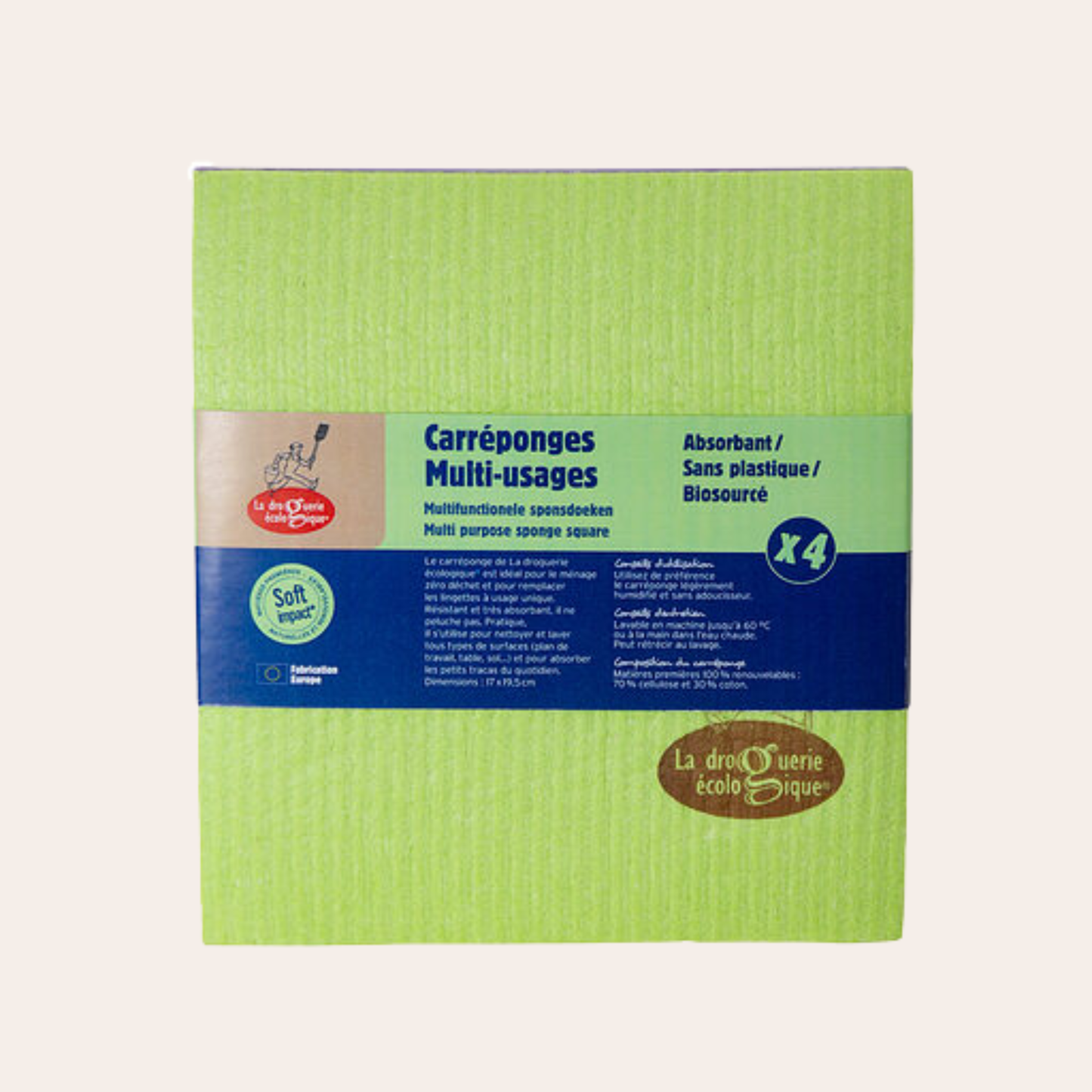 Set van 4 cellulose badsponsjes