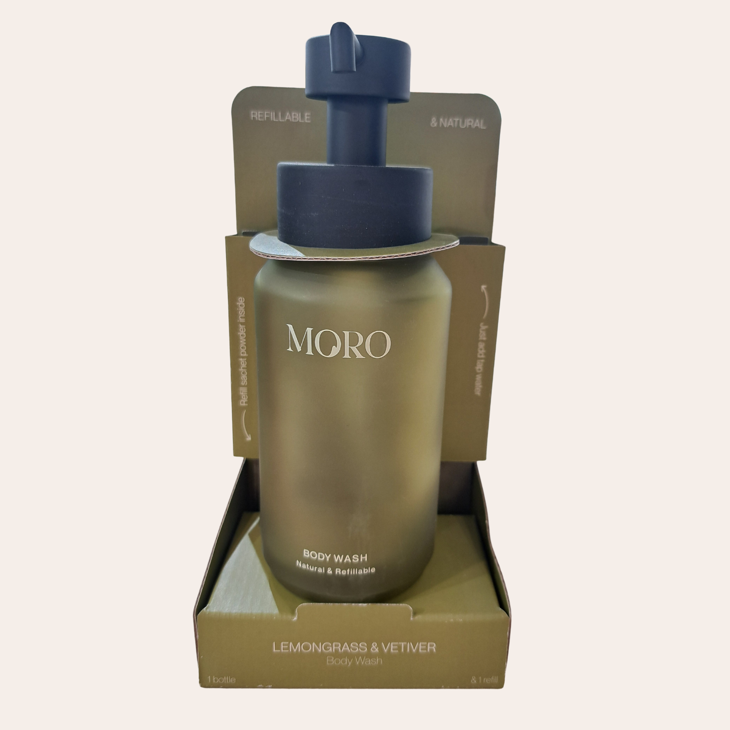 Hervulbare poederdouchegel om te verdunnen