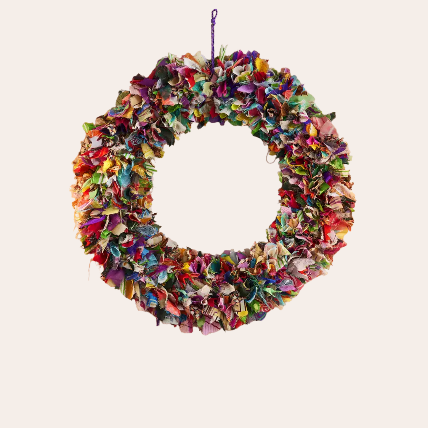 Grote veelkleurige kroon van gerecyclede sari