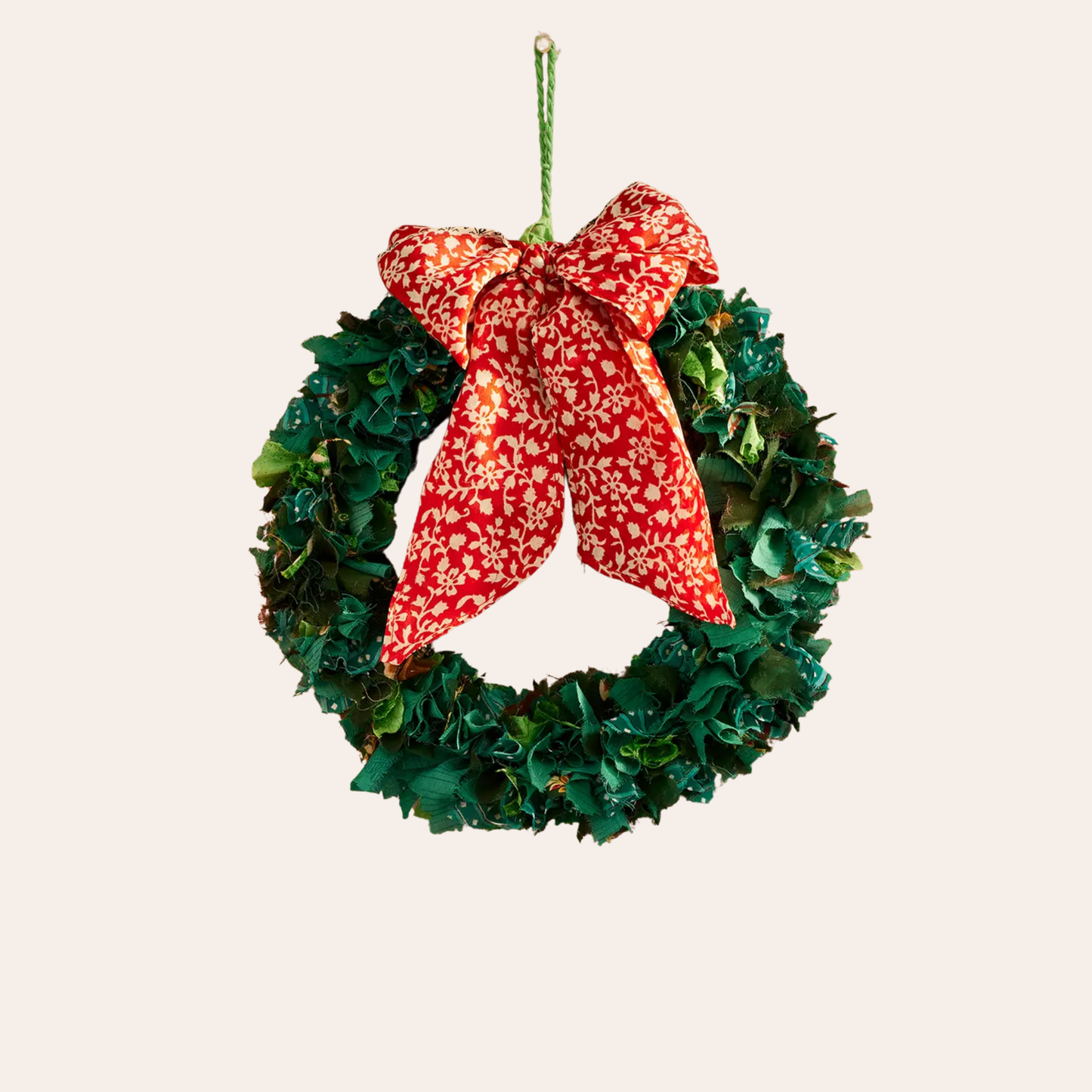 Petite couronne verte en sari recyclé