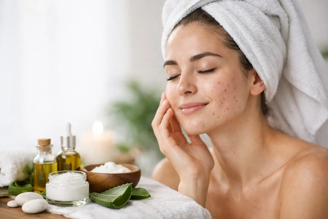Soin visage naturel peau acnéique