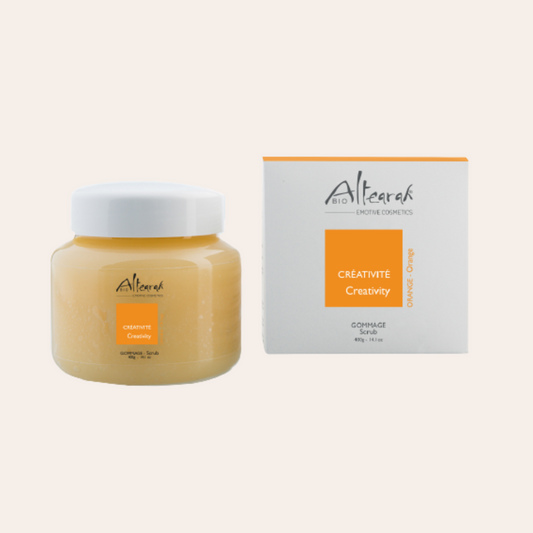 Creativiteit oranje scrub scrub