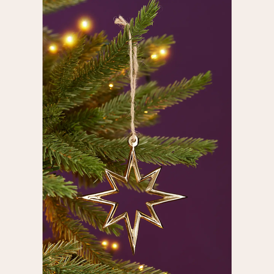 Sterdecoratie met gouden afwerking, gerecycled aluminium