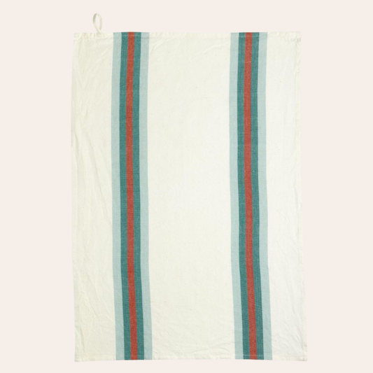 Yuna watergroene keukenhanddoek van gerecycleerde vezels