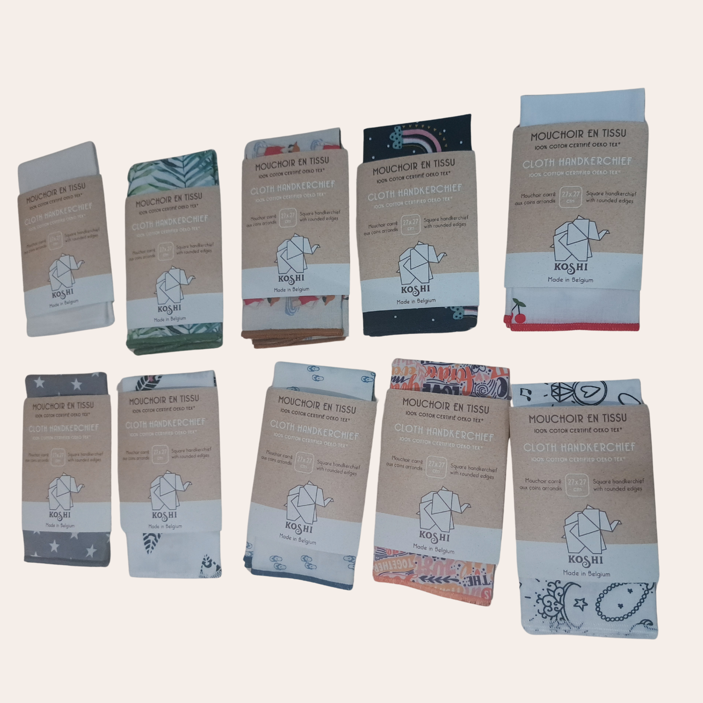 Stoffen zakdoek 27x27 cm