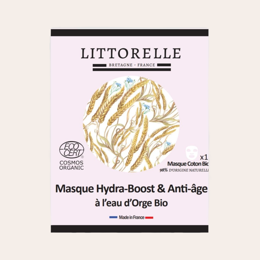 Hydraterend en anti-aging masker met biologisch gerstewater