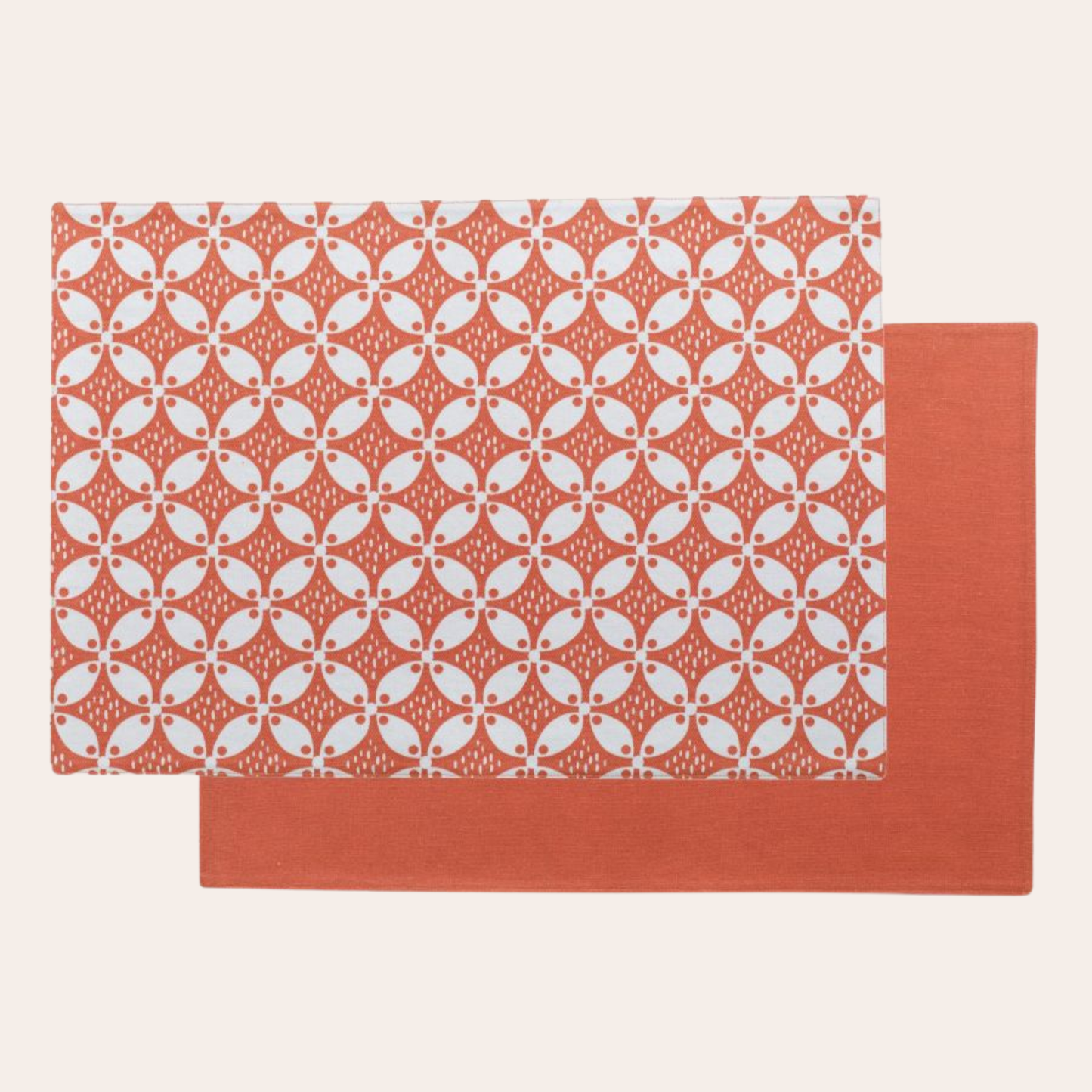 Set de table enduit Fatou recyclé Corail 33 x 48