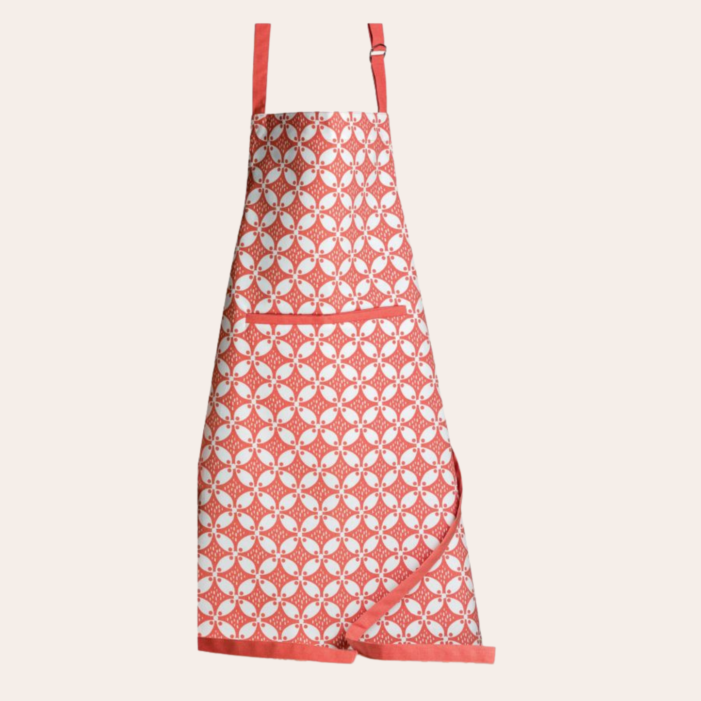 Tablier de cuisine enduit Fatou recyclé Corail 72 x 85