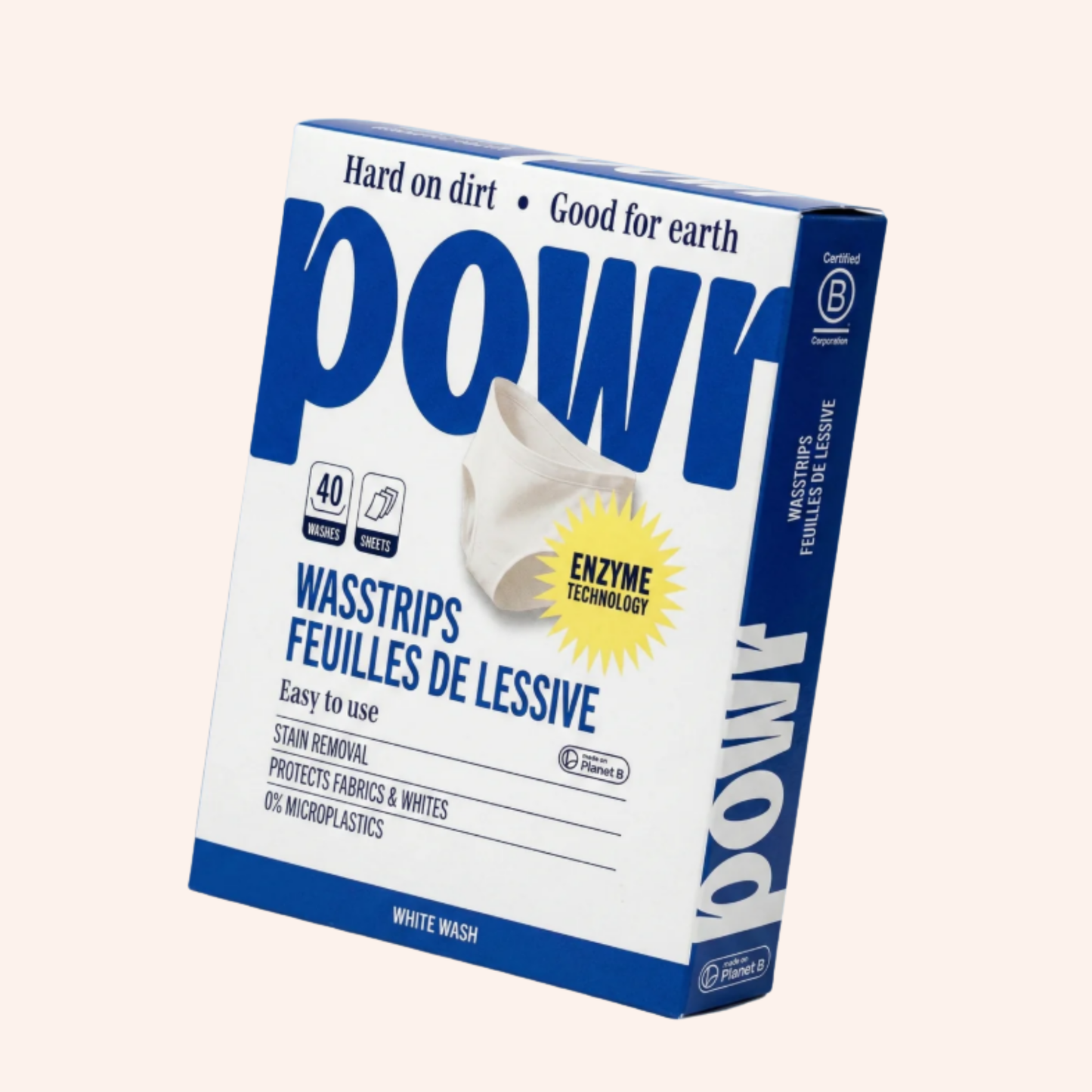 powr Feuilles de lessive powr – Linge blanc Anciennement BRAUZZ & Klaar (40 feuilles)